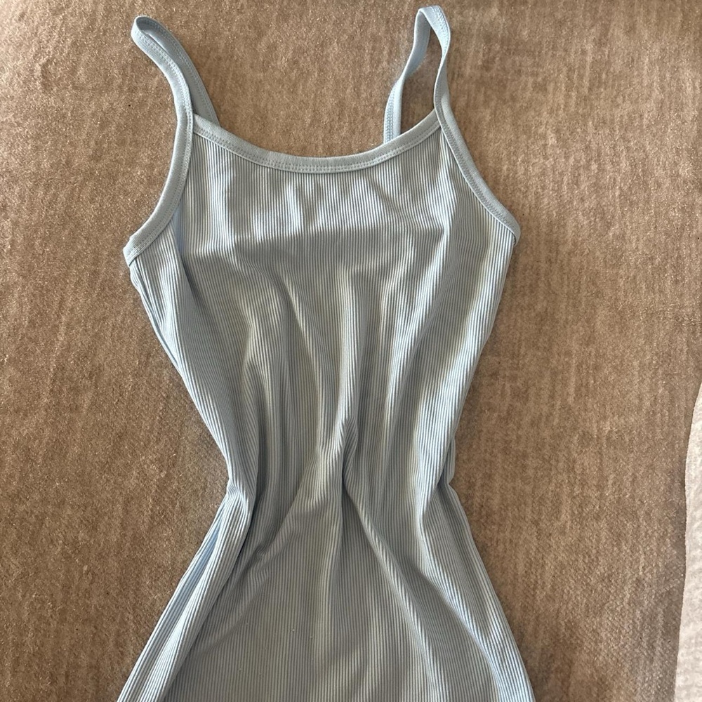 No Boundaries Light Blue Ribbed Chemise